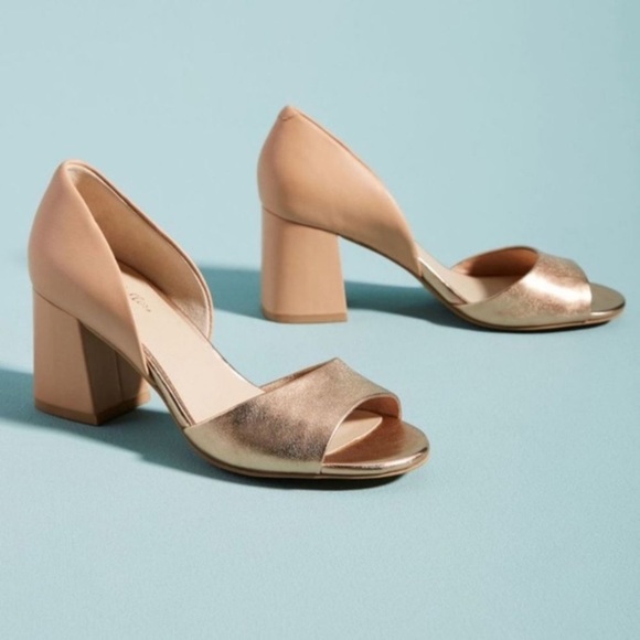 Seychelles Shoes - Seychelles Shabby Chic rose gold & tan block heels